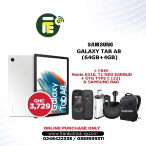 Samsung Galaxy Tab A8 (x205) (64gb+4gb) plus free nokia 6310, T1 Neo, Otg type C (32gb) and samsung bag