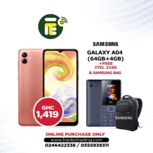 Samsung Galaxy A045 (A04) (64gb+4gb) plus free Itel 2160 and samsung bag