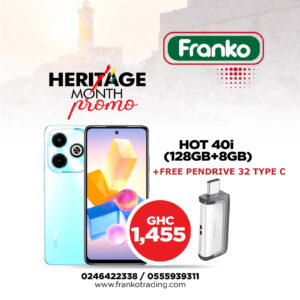 Infinix Hot 40i (128gb+8gb) 4G plus free Pendrive 32 Type C and cover