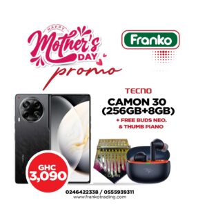 Tecno Camon 30 (CL6K) (256gb+8gb) plus free Buds Neo and Thumb Piano