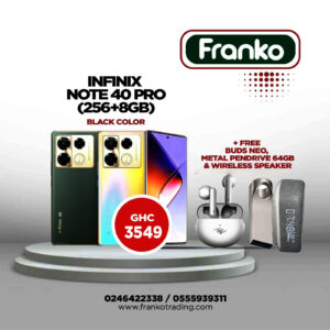 Infinix Note 40 (x6850) Pro (256gb+8gb) plus free Buds Neo and Metal Pendrive 64gb and wireless speaker
